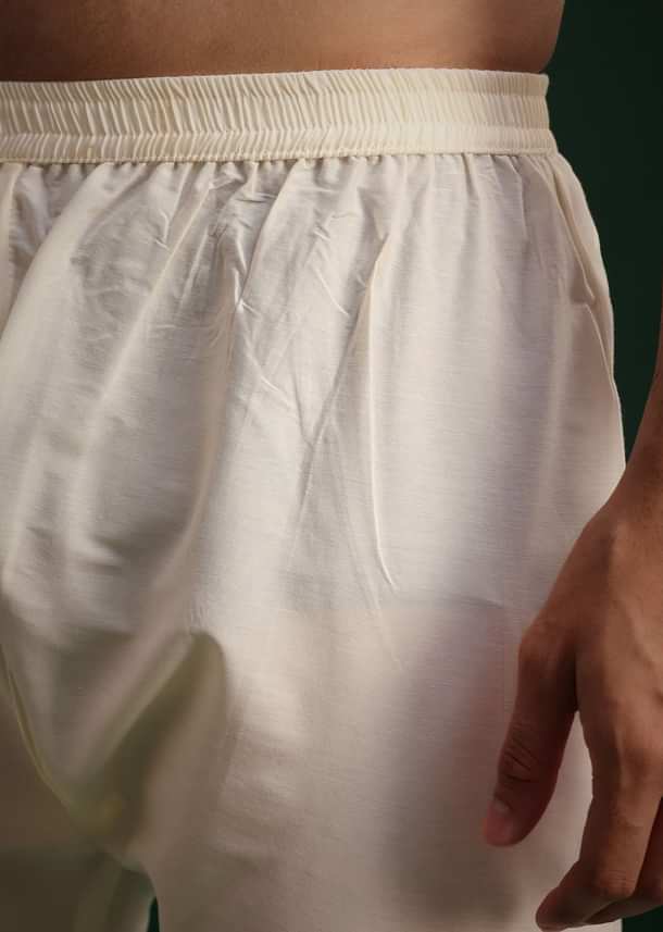 Pink Silk Threadwork Sherwani Set With Anarkali Kurta