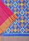 Pink South Album Silk Saree With Zari Checks And Unstitched Blouse Piece