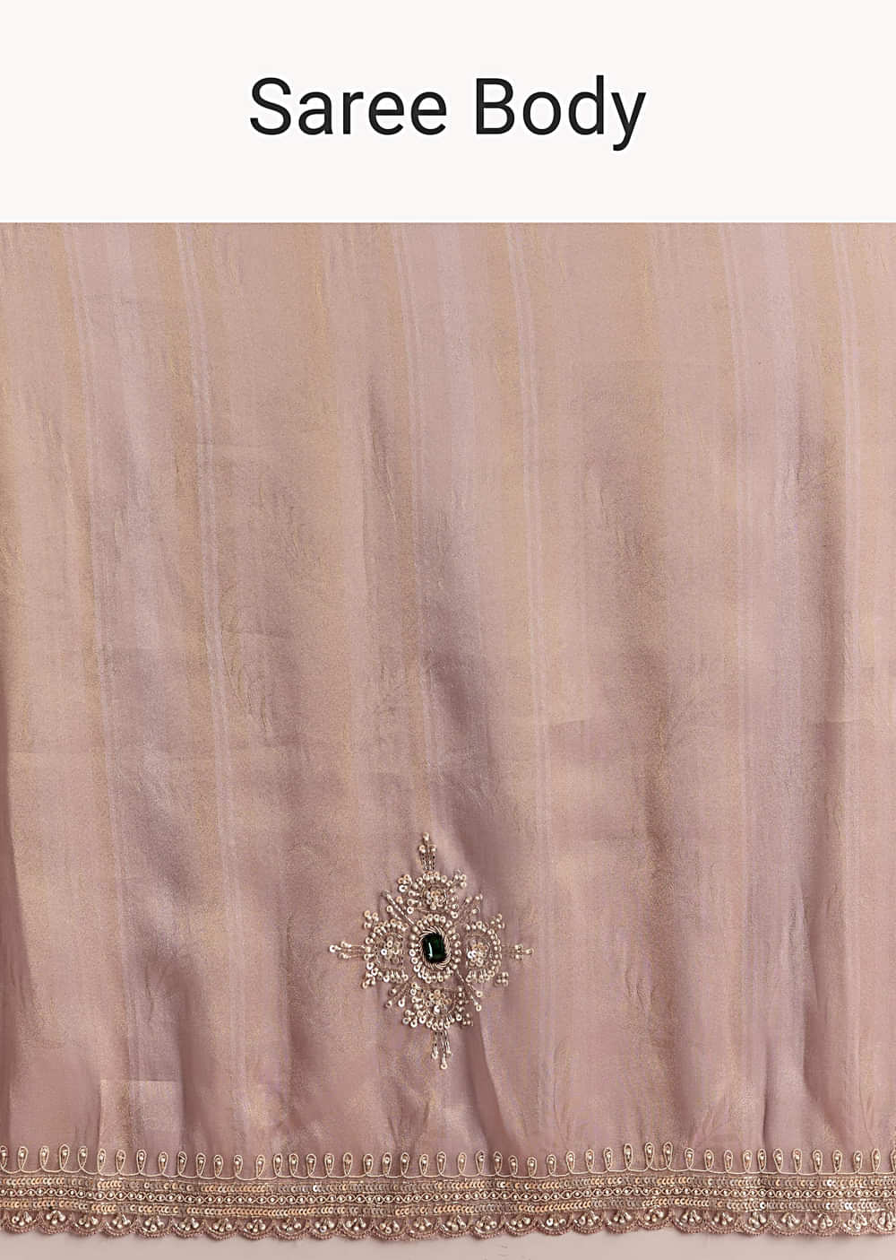 Pink Tissue Saree With Zardosi And Stone Embroidery