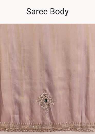 Pink Tissue Saree With Zardosi And Stone Embroidery