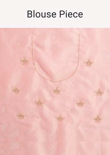 Pink Tissue Silk Embroidered Saree With Embellished Scallop Border