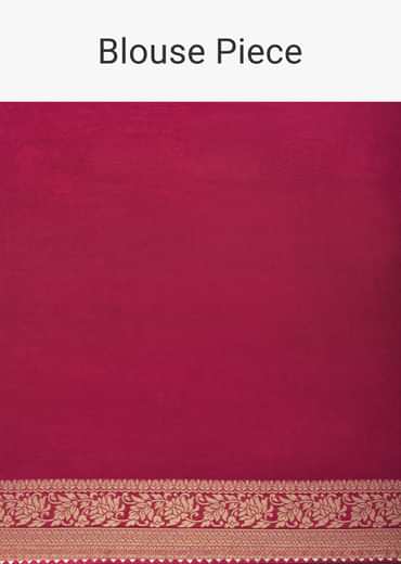 Pink Woven Saree In Silk With Bandhani Motifs And Unstitched Blouse Piece