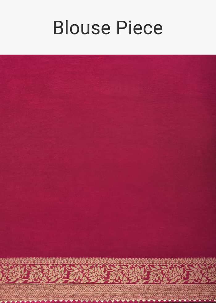 Pink Woven Saree In Silk With Bandhani Motifs And Unstitched Blouse Piece
