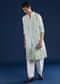 Pista Green Printed Mens Kurta and Pant Set