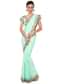 Moonlight jade green saree enahcned in kundan embroidered border only on Kalki