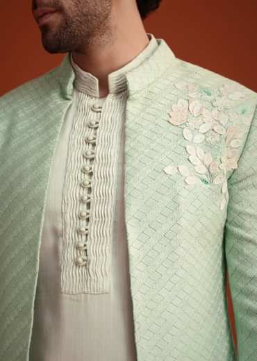 Pista Green Embroidered Jodhpuri Set