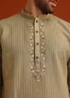 Pista Green Hand Work Kurta And Pant Set