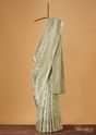 Pista Green Handloom Banarasi Saree In Katan Silk With Meenakari Weave And Unstitched Blouse