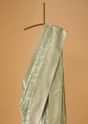 Pista Green Handloom Banarasi Saree In Katan Silk With Meenakari Weave And Unstitched Blouse