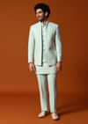 Pista Green Jodhpuri Set In Resham Work For Men