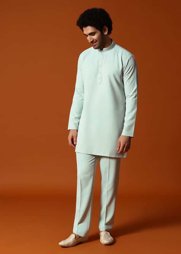 Pista Green Jodhpuri Set In Resham Work For Men