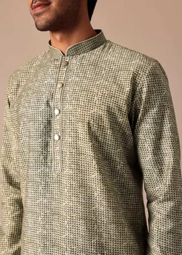 Pista Green Kurta Set In Muslin Silk