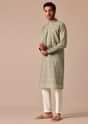 Pista Green Kurta Set In Muslin Silk