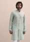 Pista Green Moti Embroidered Indowestern For Men