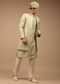 Pista Green Sherwani With Intricate Resham And Mirror Work