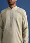Pista Green Silk Hand Embroidered Kurta Set