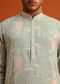 Pista Green Silk Kurta Set With Printed Detail