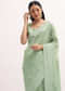 Pista Green Tussar Saree With Unstitched Blouse