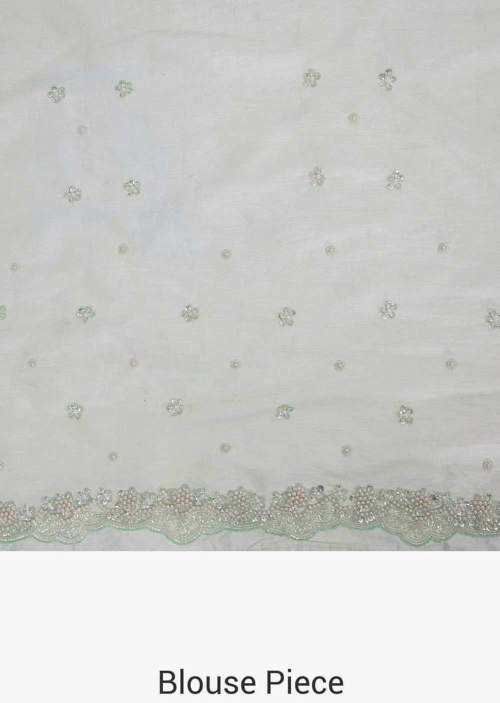 Pista green saree in embroidered net crafted in resham and moti embroidered work only on Kalki - KALKI Fashion India