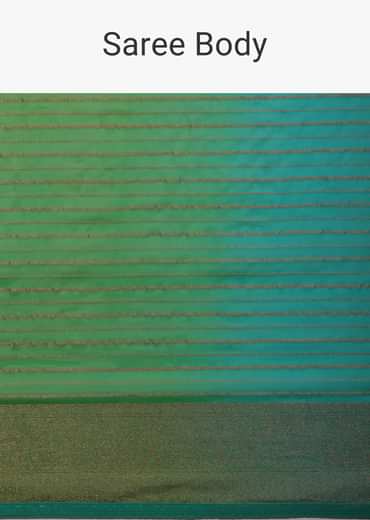 Poison Green Woven Ombre Saree In Organza