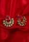 Polki Kundan chandbali earring with pink stone only on kalki