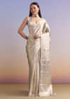 Powder Blue Chanderi Silk Woven Saree With Zari Embroidery