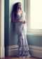 Powder Blue Saree In Georgette With Ready Pleated Ruffle Pallu