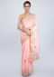 Powder pink cotton silk saree with gotta patch embroidered butti and border only on Kalki