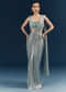 Powder Blue Imported Sequins And Net Ready Pleated Saree With Embroidery