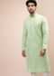 Powder Green Kurta Set In Georgette With Pastel Thread Embroidered Jaal Design