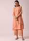 Powder Peach Chanderi Anarkali And Pant Set