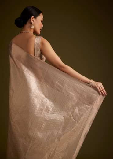Powder Peach Kanjivaram Silk Saree