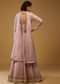 Powder Pink Anarkali Suit In Georgette With Embroidery