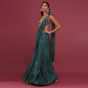 Emerald Green Pre-Pleated Saree With Floral Buttis And Embroidered Blouse - NOOR 2022