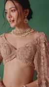 Peach Chanderi Brocade Embroidered Bridal Lehenga With Two Dupattas