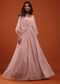 Primerose Pink Thread And Sequins Embroidered Georgette Kaftan Gown