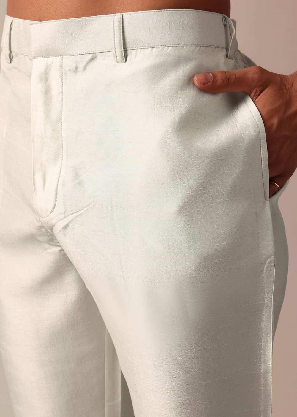 Pristine White Silk Jacket Kurta Set