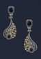Gold Plated Fancy Danglers With Black Stones And Crystals In Contemporary Pattern Online - Kalki Fashion