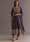 Purple Chinon Anarkali Dupatta Suit With Sequin Work