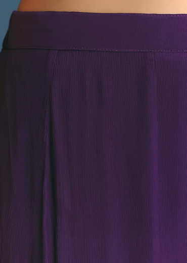 Purple Chinon Embroidered Cape Suit