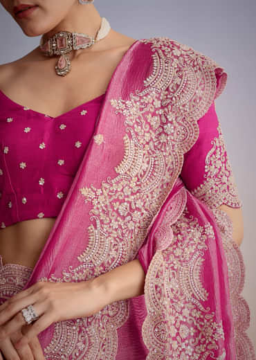 Purple Crush Tissue With Scallop Embroidered Border