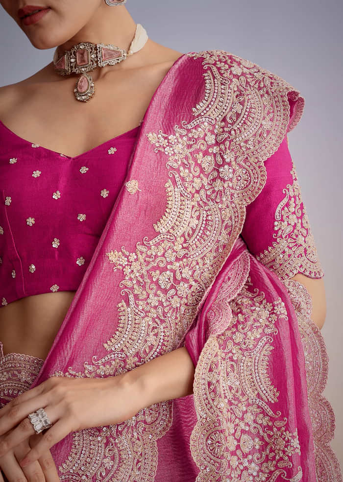 Purple Crush Tissue With Scallop Embroidered Border