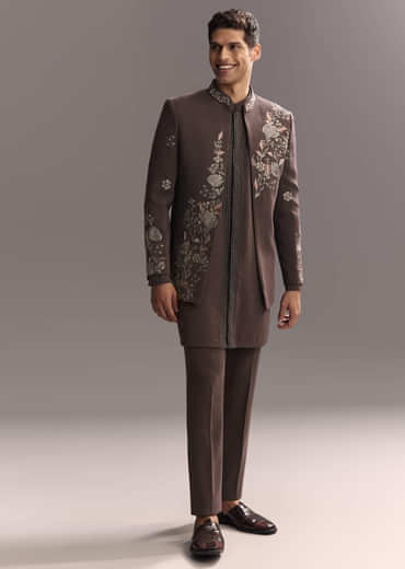 Purple Jodhpuri Suit For Men With Heavy Hand Work