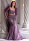 Purple Net Bridal Lehenga With Cutdana And Beads Embroidery
