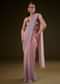 Purple Ombre Ready Draped Sequin Saree With Fancy Blouse