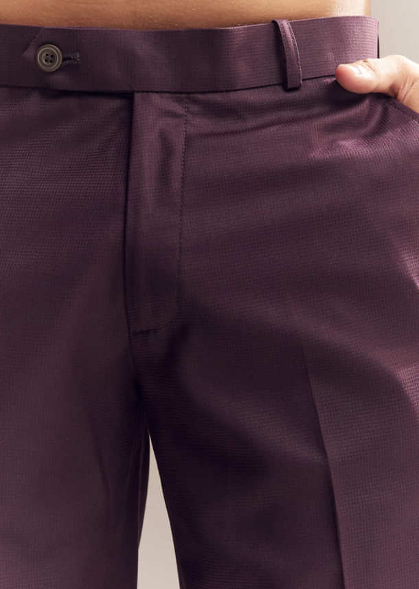 Purple Rayon Jodhpuri Suit For Men With Bead Embroidery