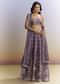 Purple Satin Bridesmaid Lehenga With Heavy Embroidery