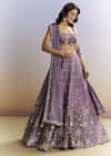 Purple Satin Bridesmaid Lehenga With Heavy Embroidery