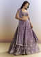 Purple Satin Bridesmaid Lehenga With Heavy Embroidery
