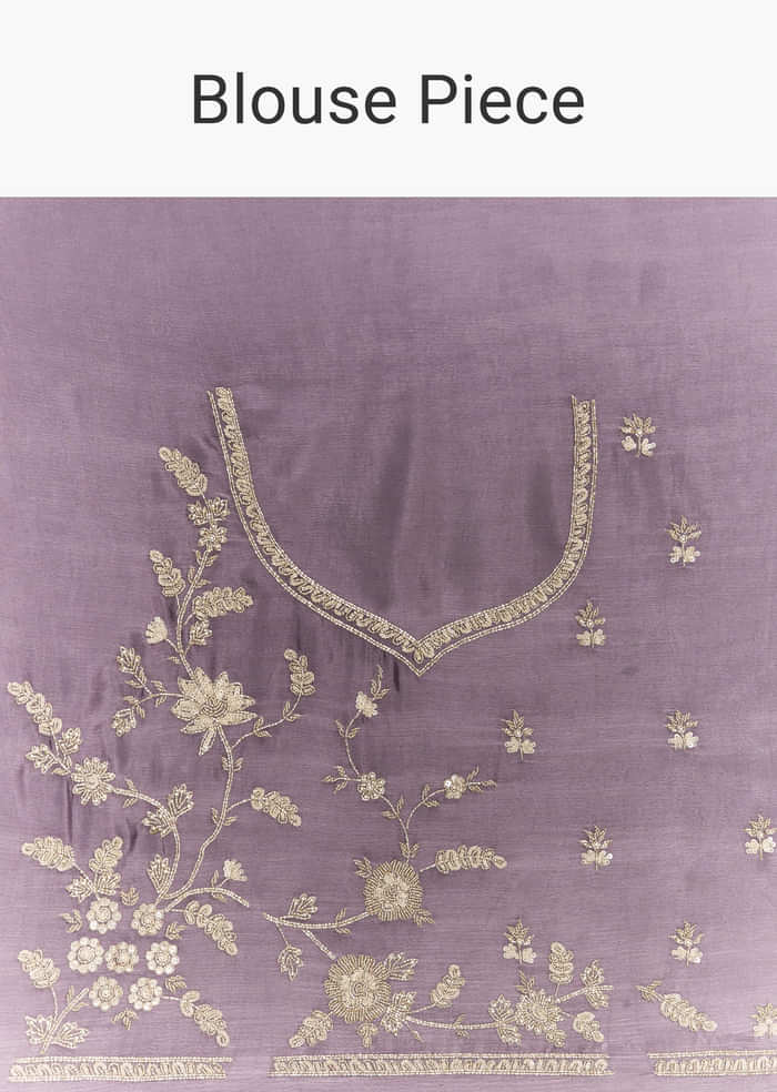 Purple Satin Bridesmaid Lehenga With Heavy Embroidery